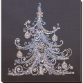 Набор для вышивания бисером АБРИС АРТ "Елочка серебро"