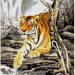 Схема для вышивания бисером А.ТОКАРЕВА "Тигр в горах"