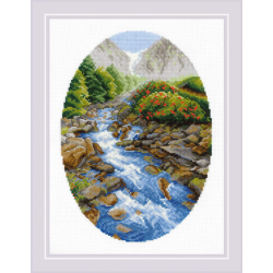 Набор для вышивания нитками РИОЛИС "Вверх по течению", СС-1960, Риолис, Картины