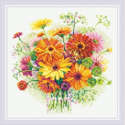 Мозаичная картина РИОЛИС "Акварельные герберы", арт. АМ0054