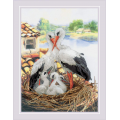 Набор для вышивания нитками РИОЛИС "Семейство аистов"