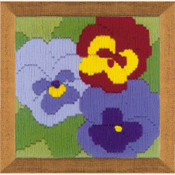 Набор для вышивания нитками РИОЛИС "Три анютки" (длинный вертикальный стежок), СС-1633, Риолис, Картины