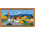 Набор для вышивания нитками РИОЛИС "Городок в горах" (длинный вертикальный стежок)
