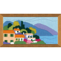 Набор для вышивания нитками РИОЛИС "Городок у моря" (длинный вертикальный стежок)