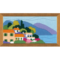 Набор для вышивания нитками РИОЛИС "Городок у моря" (длинный вертикальный стежок), СС-1631, Риолис, Картины