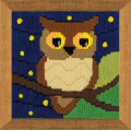 Набор для вышивания нитками РИОЛИС "Сова среди звезд" (длинный вертикальный стежок)