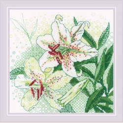 Набор для вышивания нитками РИОЛИС "Белые лилии", арт. СС-1915 Риолис, Картины