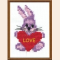 Набор для вышивания нитками ЧАРИВНА МИТЬ "Заяц с сердцем"