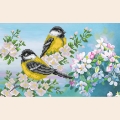 Схема для вышивания бисером МАТРЕНИН ПОСАД 28х34 "Синички"