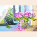 Схема для вышивания бисером МАТРЕНИН ПОСАД 28х34 "Цветы на окне"