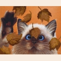 Набор для вышивания бисером МП СТУДИЯ "Котик в листьях" 