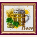 Набор для вышивания с магнитом АБРИС АРТ "Пивко" 8х7см