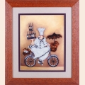 Набор для вышивания бисером Алисена "Повар на велосипеде" 