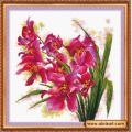 Набор для вышивания нитками АБРИС АРТ "Лиловый орхидеи"