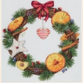 Набор для вышивания нитками PANNA "Венок с апельсином и корицей" 