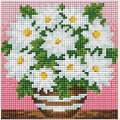Алмазная вышивка камнями АЛМАЗНАЯ ЖИВОПИСЬ «Ромашки в горшочке» 