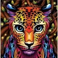 Алмазная вышивка камнями  АЛМАЗНАЯ ЖИВОПИСЬ "Радужный леопард"