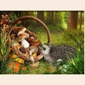 Алмазная вышивка камнями  АЛМАЗНАЯ ЖИВОПИСЬ "Ёжик в лесу"