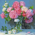 Алмазная мозаика ПАУТИНКА "Пионовый букет"