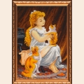 Набор для вышивания бисером ЗОЛОТЫЕ РУЧКИ "Девочка с котенком"