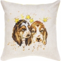 Набор для вышивания крестом Luca-S "подушка Два щенка"