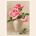 Набор для вышивания крестом Luca-S "Розовые розы в вазе"