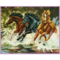 Набор для вышивания бисером КАРТИНЫ БИСЕРОМ "Бегущие лошади"