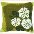 Набор для вышивания нитками подушка Чаривна Мить "Белые цветы"