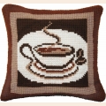 Набор для вышивания нитками подушка Чаривна Мить "Ароматный кофе"