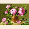 Набор для вышивания нитками GOBLENSET "Розовые пионы" 