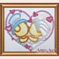 Набор для вышивания бисером АБРИС АРТ с магнитом "Мишки-молодожены"