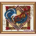 Набор для вышивания бисером АБРИС АРТ с магнитом "Величавый петух" 