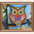 Набор для вышивания бисером АБРИС АРТ с магнитом "Сова-1"