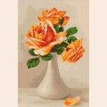 Набор для вышивания крестом Luca-S "Оранжевые розы в вазе"
