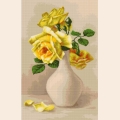 Набор для вышивания крестом Luca-S "Желтые розы в вазе" 
