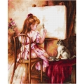 Набор для вышивания крестом Luca-S "Художник и модель" 