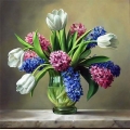 Алмазная вышивка камнями АЛМАЗНАЯ ЖИВОПИСЬ «Тюльпаны в вазе» 