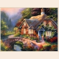 Алмазная вышивка камнями АЛМАЗНАЯ ЖИВОПИСЬ «Мост у дома» 