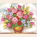 Алмазная вышивка камнями АЛМАЗНАЯ ЖИВОПИСЬ «Яркий букет» 