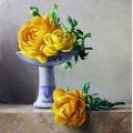 Алмазная вышивка камнями АЛМАЗНАЯ ЖИВОПИСЬ «Желтые пионы» 50х50 см