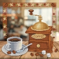 Рисунок на габардине МП Студия "Аромат кофе" 