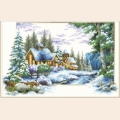 Алмазная вышивка камнями АЛМАЗНАЯ ЖИВОПИСЬ «Зимний пейзаж» 