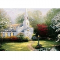 Алмазная вышивка квадратными камнями ГРАННИ «Часовня в лесу» 