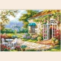 Алмазная вышивка камнями АЛМАЗНАЯ ЖИВОПИСЬ «Летний дворик» 