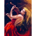 Алмазная вышивка квадратными камнями ГРАННИ «Скрипачка» 