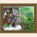 Набор для вышивания бисером ЗОЛОТЫЕ РУЧКИ "Домик окнами в сад"
