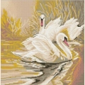 Схема для вышивания бисером ТМ КОНЕК "Белые лебеди"