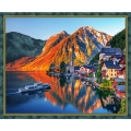 Алмазная вышивка камнями  АЛМАЗНАЯ ЖИВОПИСЬ "Закат в Альпах"