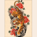 Алмазная вышивка камнями АЛМАЗНАЯ ЖИВОПИСЬ "Тигр на пергаменте"