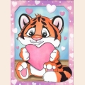 Алмазная вышивка камнями АЛМАЗНАЯ ЖИВОПИСЬ "Тигренок и сердце"
